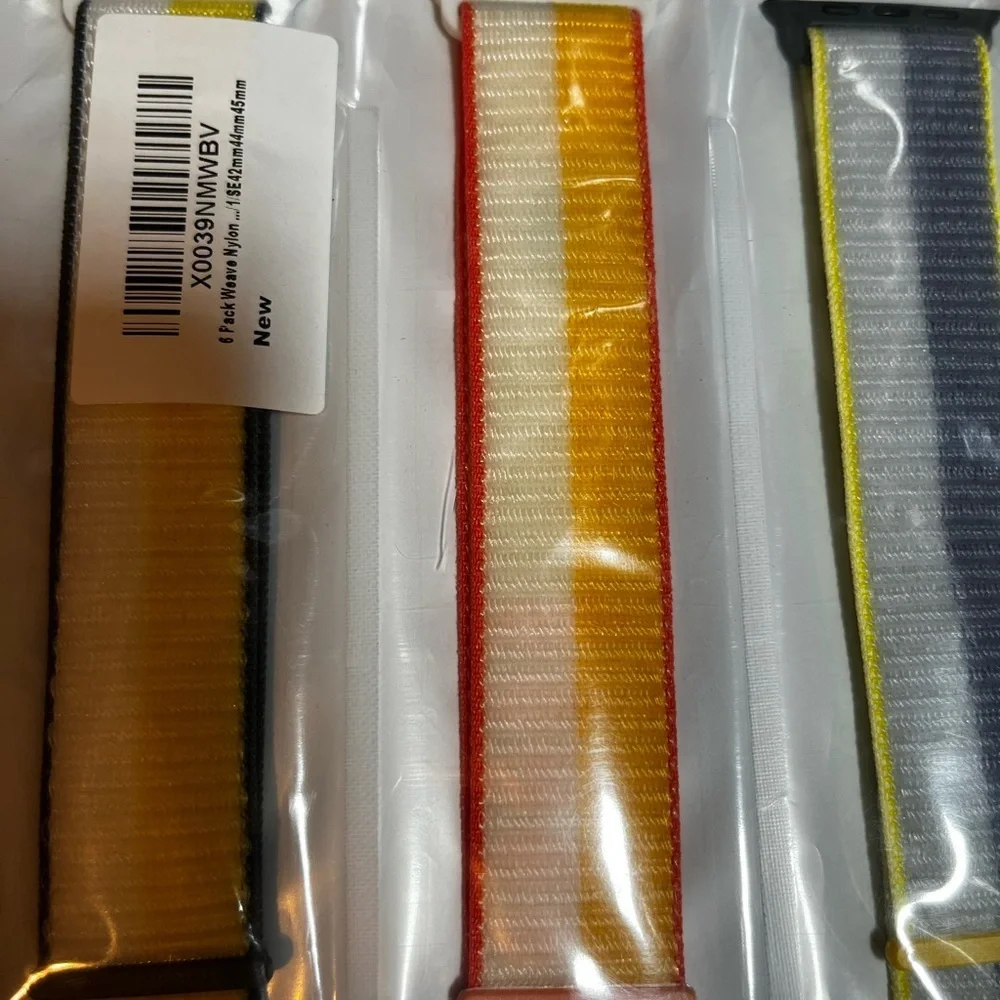 6 Pack Sport‎ Loop Watch Bands Nylon Fabric For Apple Watch 42 44 45mm